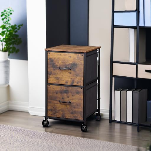 DEVAISE Vertical 2-Drawer Fabric Mobile File Cabinet