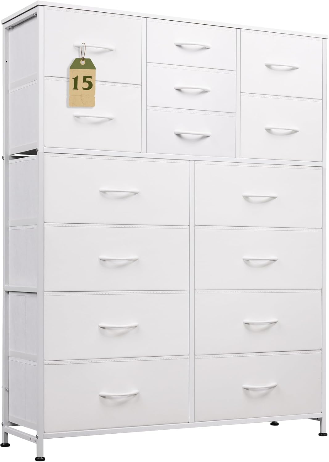 WLIVE Extra Large Storage Tall 15-Drawer Fabric Dresser