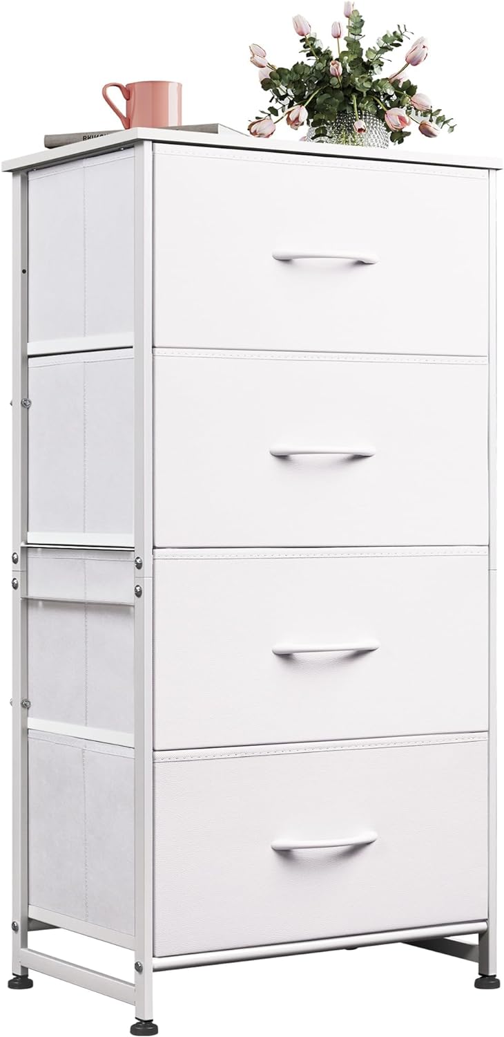 WLIVE Minimalist Tall 4-Drawer Fabric Storage Dresser