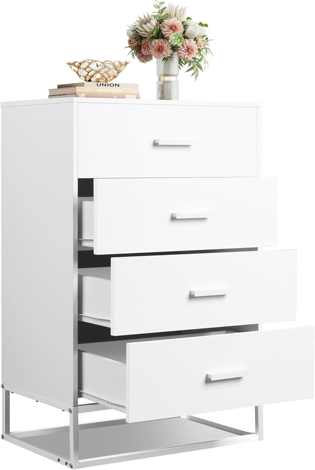 WLIVE 4-Drawer Minimalist Modern Wood Storage Chest