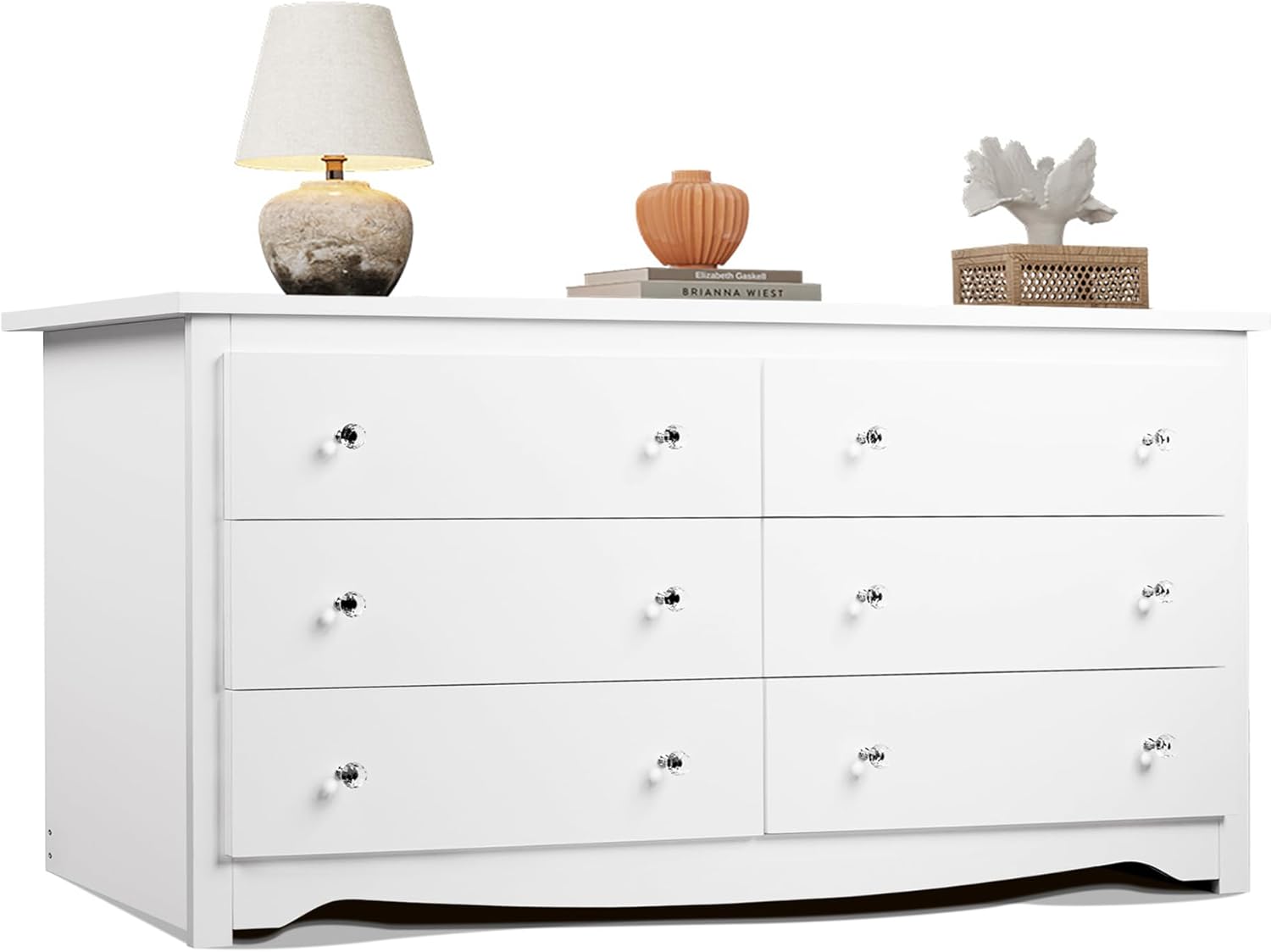 WLIVE Wide 6-Drawer Modern Horizontal Wood Dresser