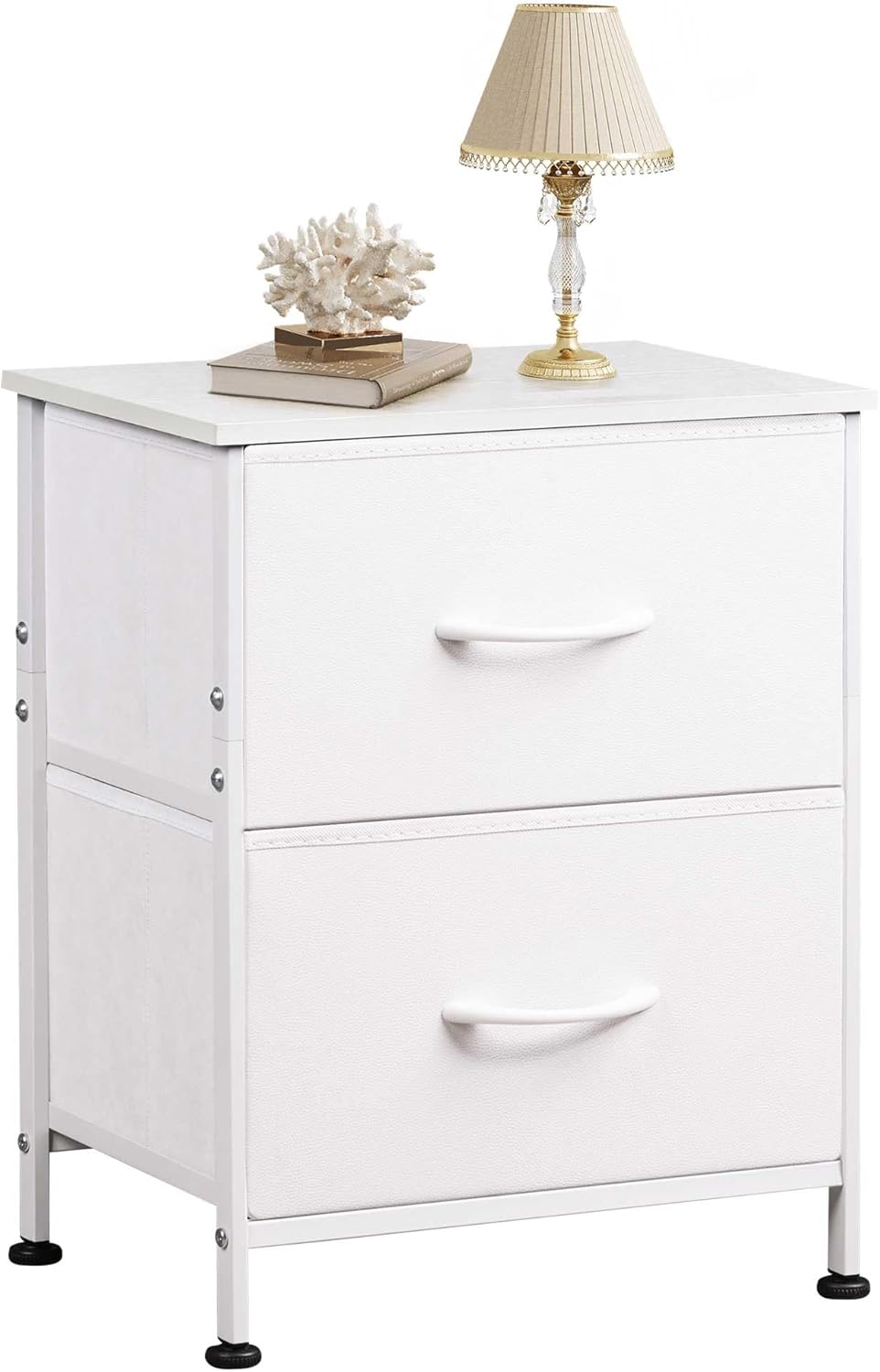 WLIVE Minimalist Small Fabric 2-Drawer Nightstands (Set of 2)