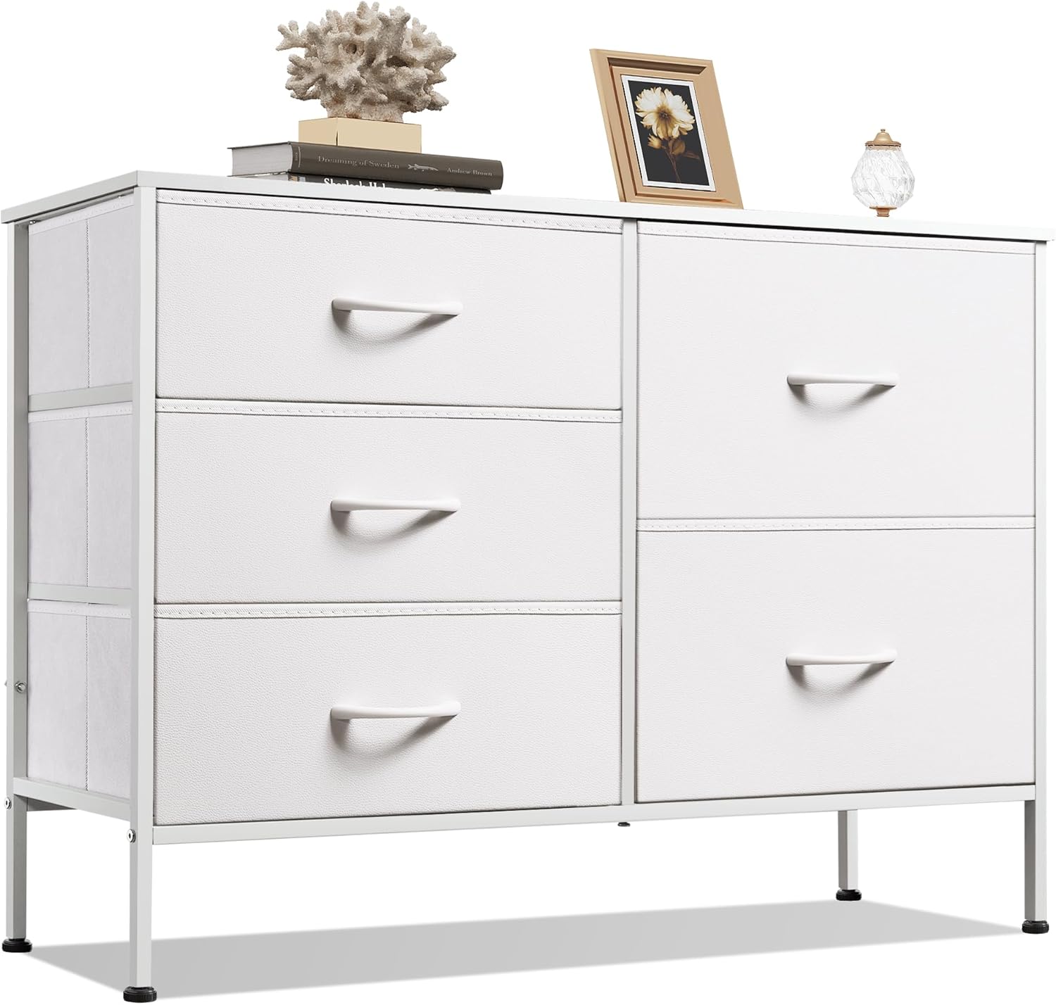 WLIVE Minimalist Fabric 5-Drawer Large Storage Dresser