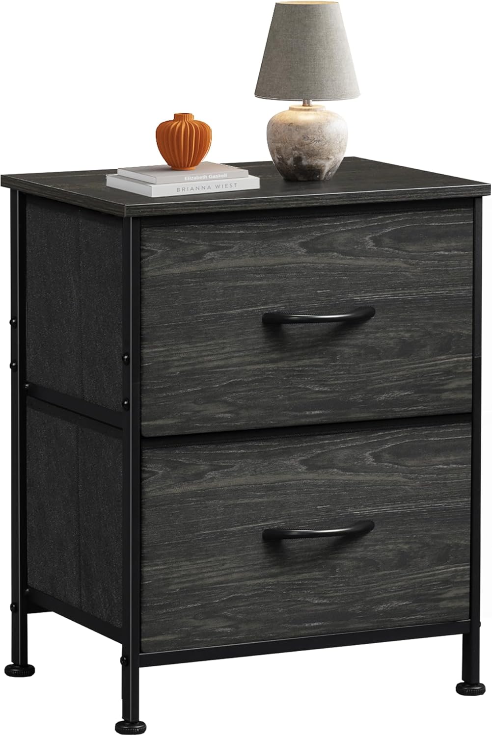 WLIVE Minimalist 2-Drawer Fabric Storage Nightstand