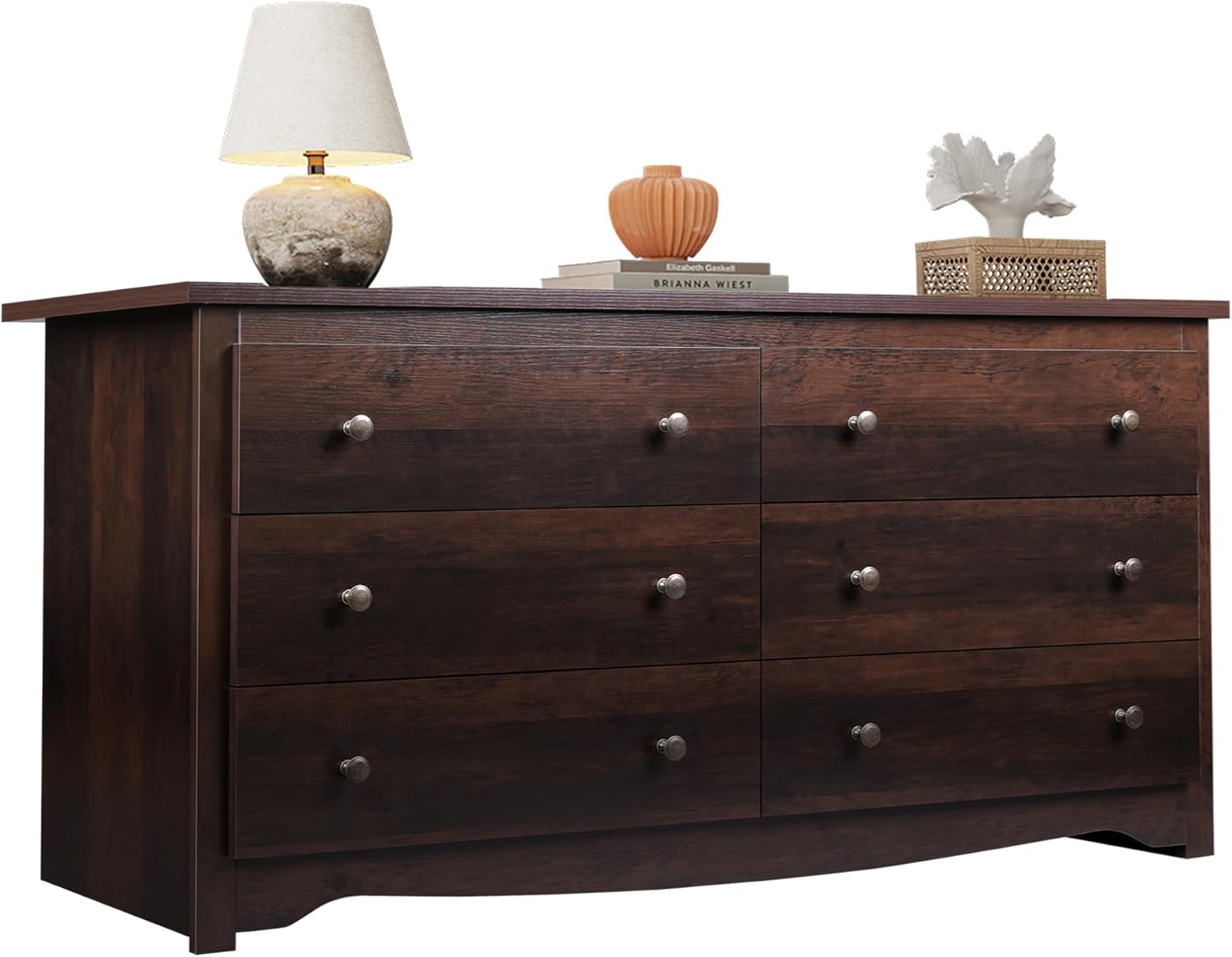 WLIVE Wide 6-Drawer Modern Horizontal Wood Dresser