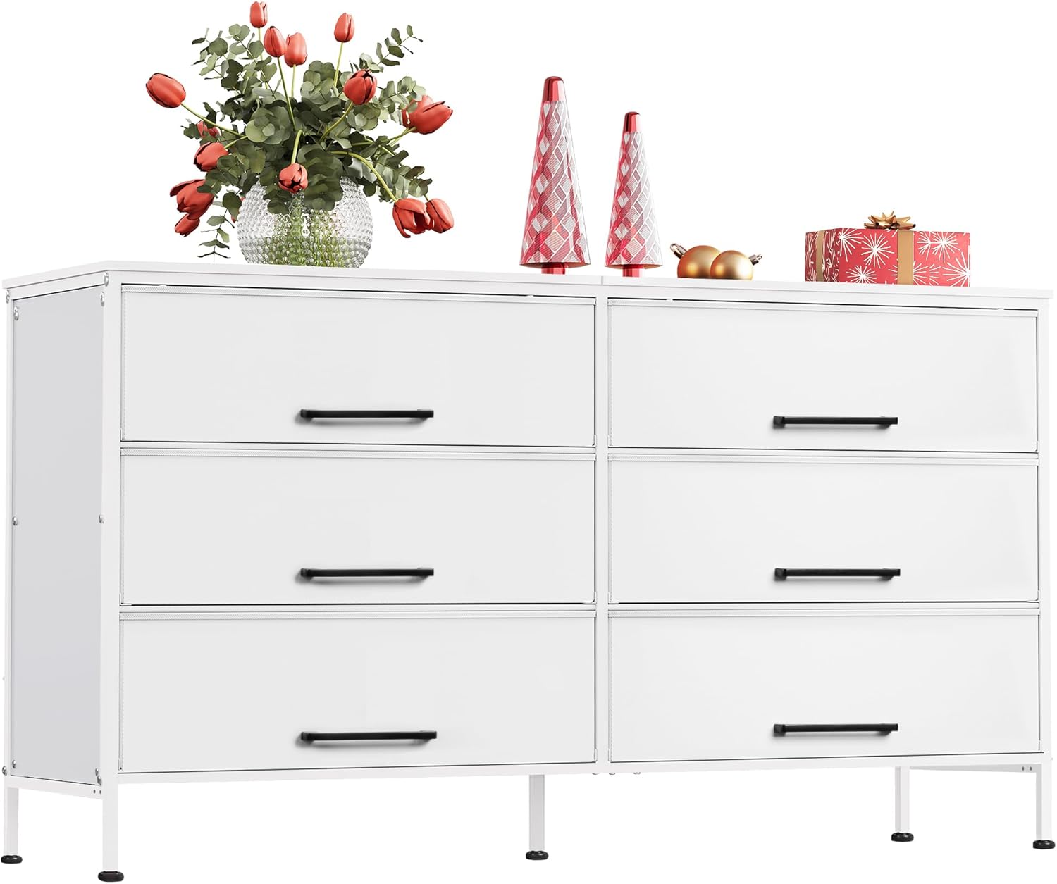 WLIVE Minimalist Wide 6-Drawer Storage Fabric Dresser