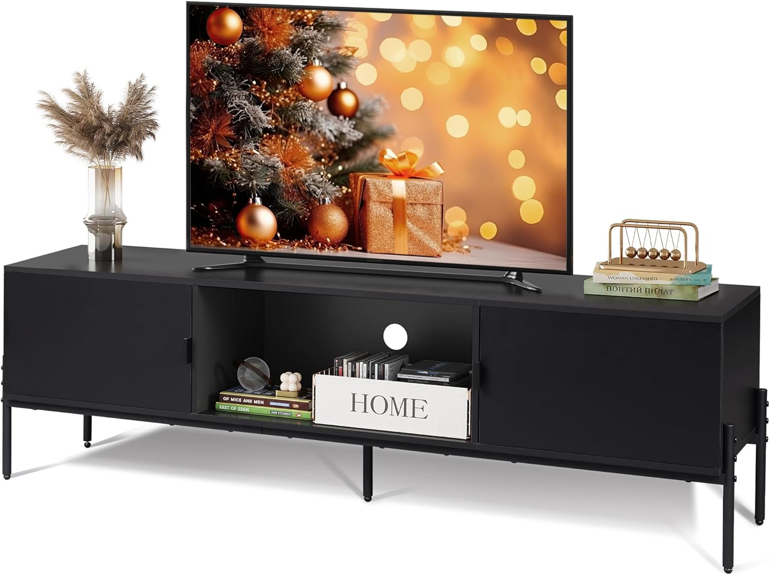 WLIVE Mid Century Modern TV Stand with Metal Legs for 65 inch TV