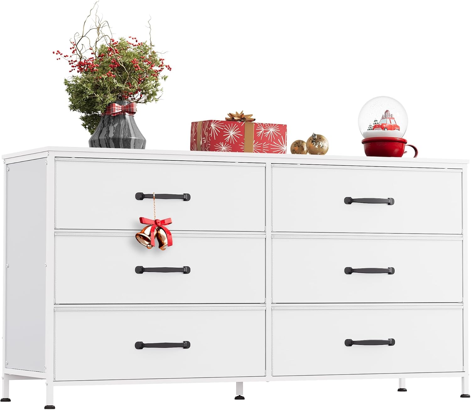 WLIVE Minimalist Wide 6-Drawer Storage Fabric Dresser