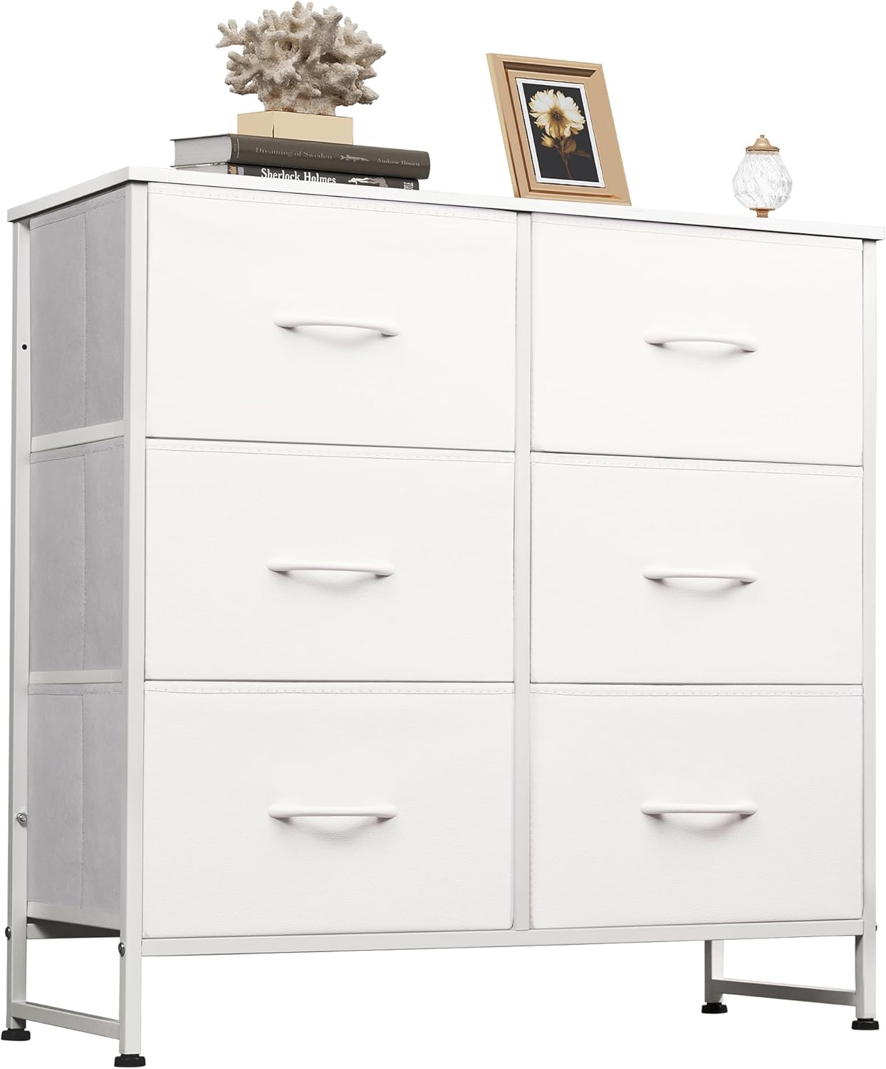 WLIVE Minimalist Fabric 6-Drawer Double Storage Dresser