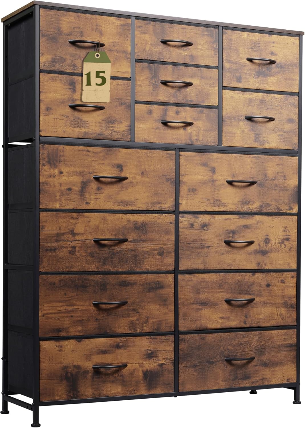 WLIVE Extra Large Storage Tall 15-Drawer Fabric Dresser