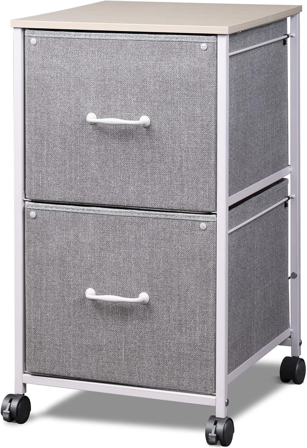 DEVAISE Vertical 2-Drawer Fabric Mobile File Cabinet