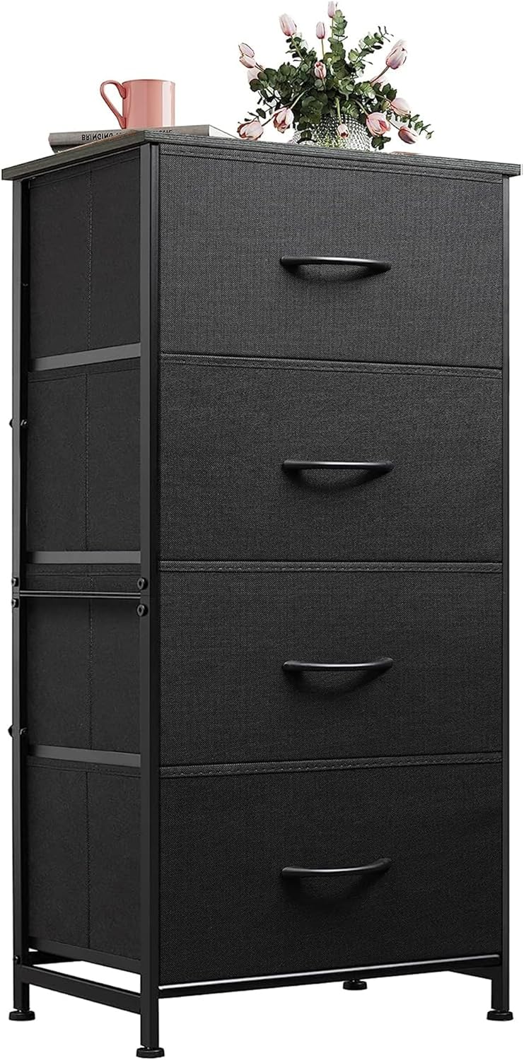 WLIVE Minimalist Tall 4-Drawer Fabric Storage Dresser