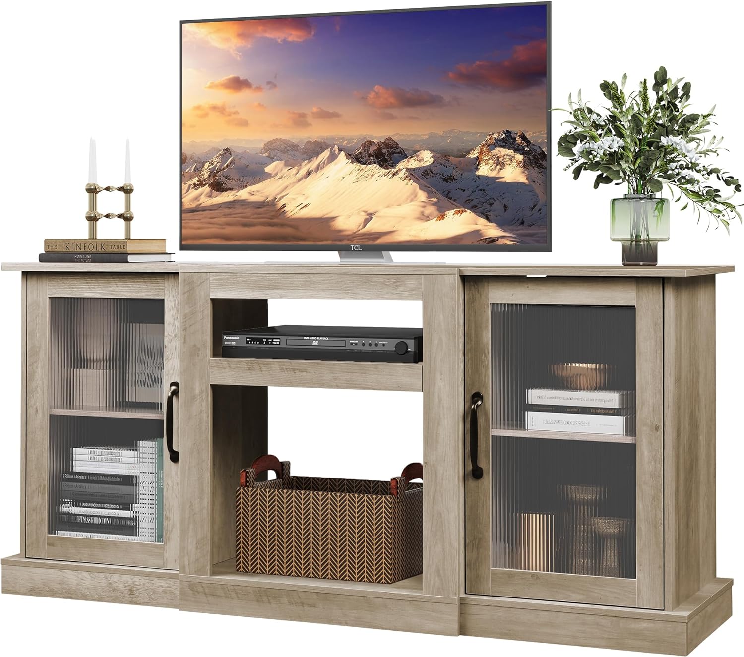 WLIVE Modern Minimalist Storage TV Stand Cabinet for 65 inch TV