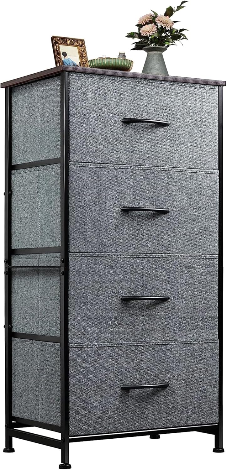 WLIVE Minimalist Tall 4-Drawer Fabric Storage Dresser