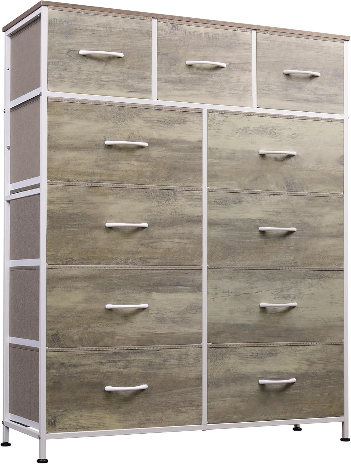 WLIVE Minimalist Tall 11-Drawer Storage Fabric Dresser