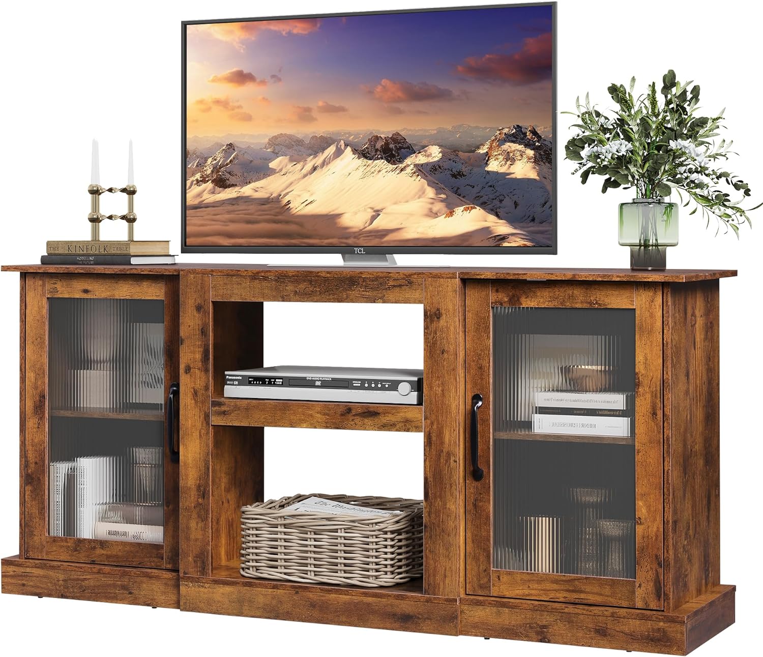 WLIVE Modern Minimalist Storage TV Stand Cabinet for 65 inch TV