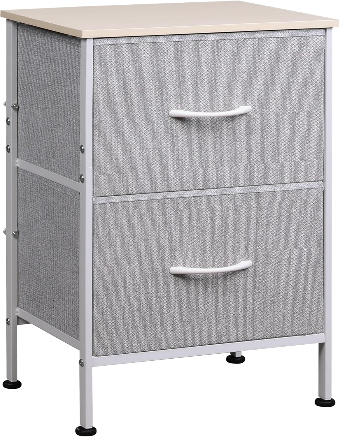 WLIVE Minimalist Small Fabric 2-Drawer Nightstands (Set of 2)