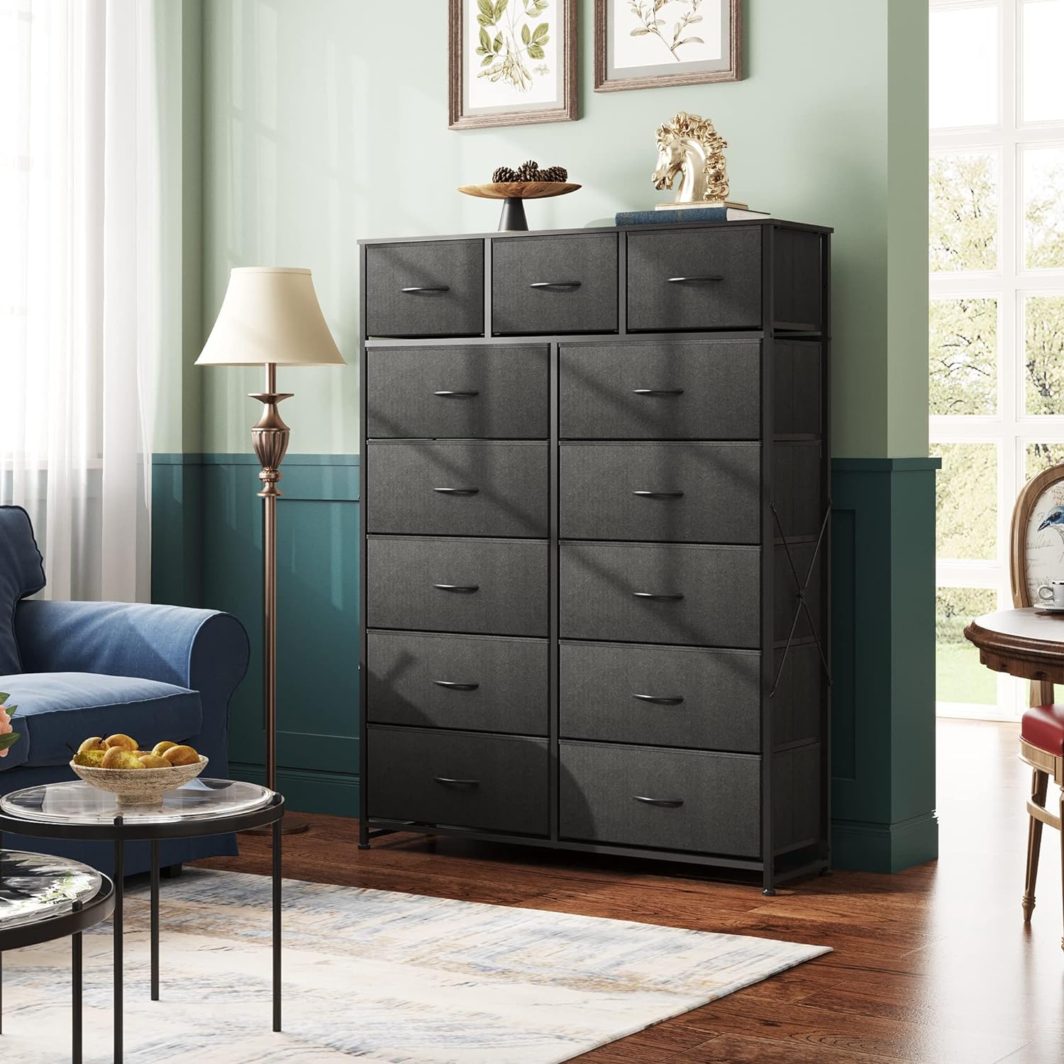 WLIVE Extra Large Storage Tall 13-Drawer Fabric Dresser