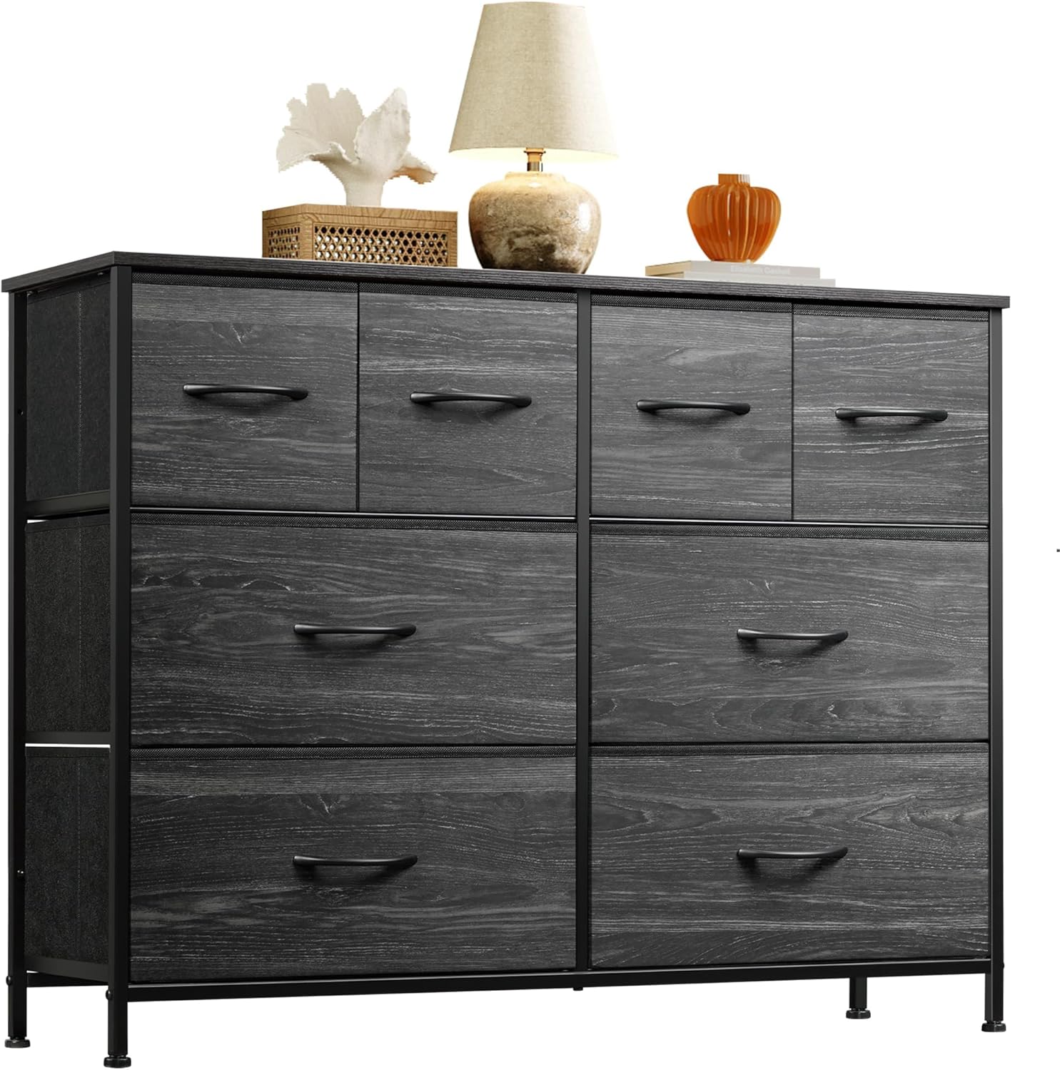 WLIVE Minimalist Wide 8-Drawer Storage Fabric Dresser