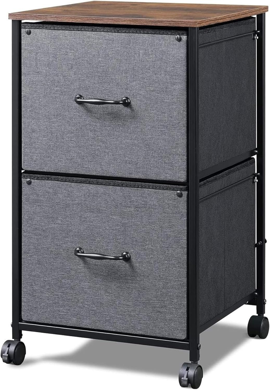 DEVAISE Vertical 2-Drawer Fabric Mobile File Cabinet