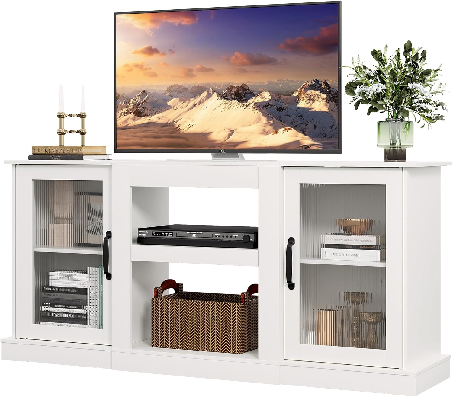 WLIVE Modern Minimalist Storage TV Stand Cabinet for 65 inch TV