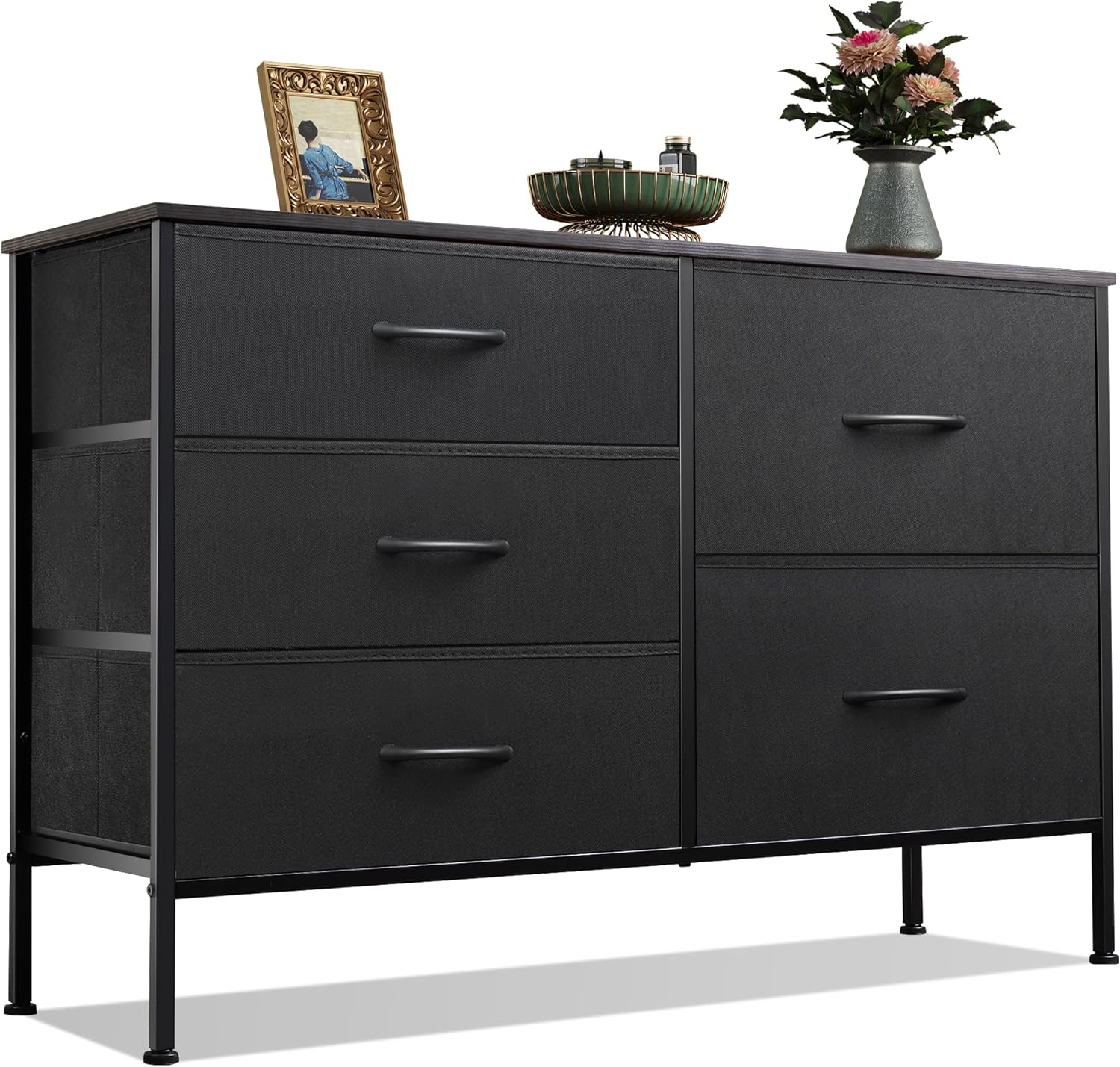 WLIVE Minimalist Fabric 5-Drawer Large Storage Dresser