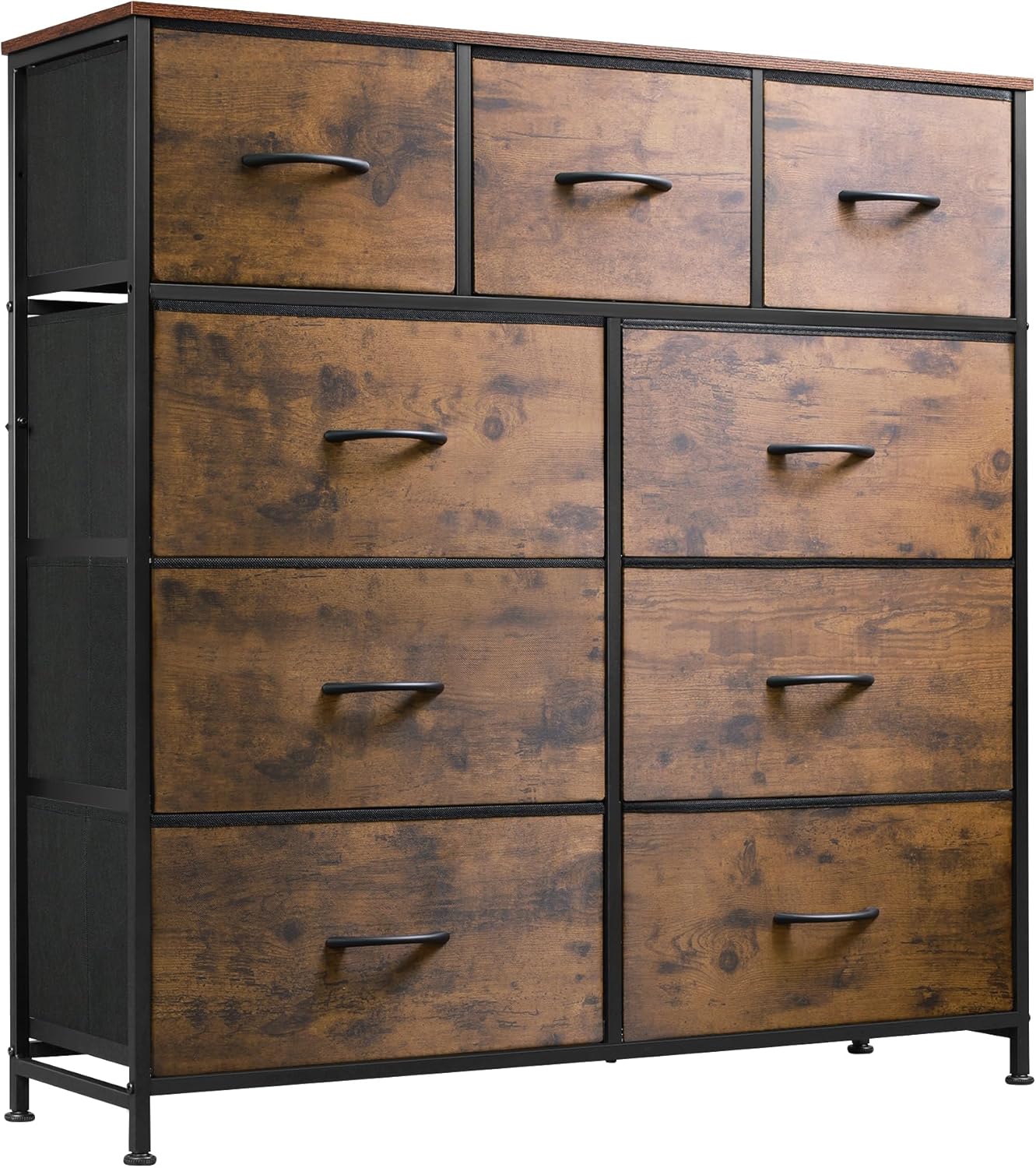 WLIVE Minimalist Tall 9-Drawer Storage Fabric Dresser