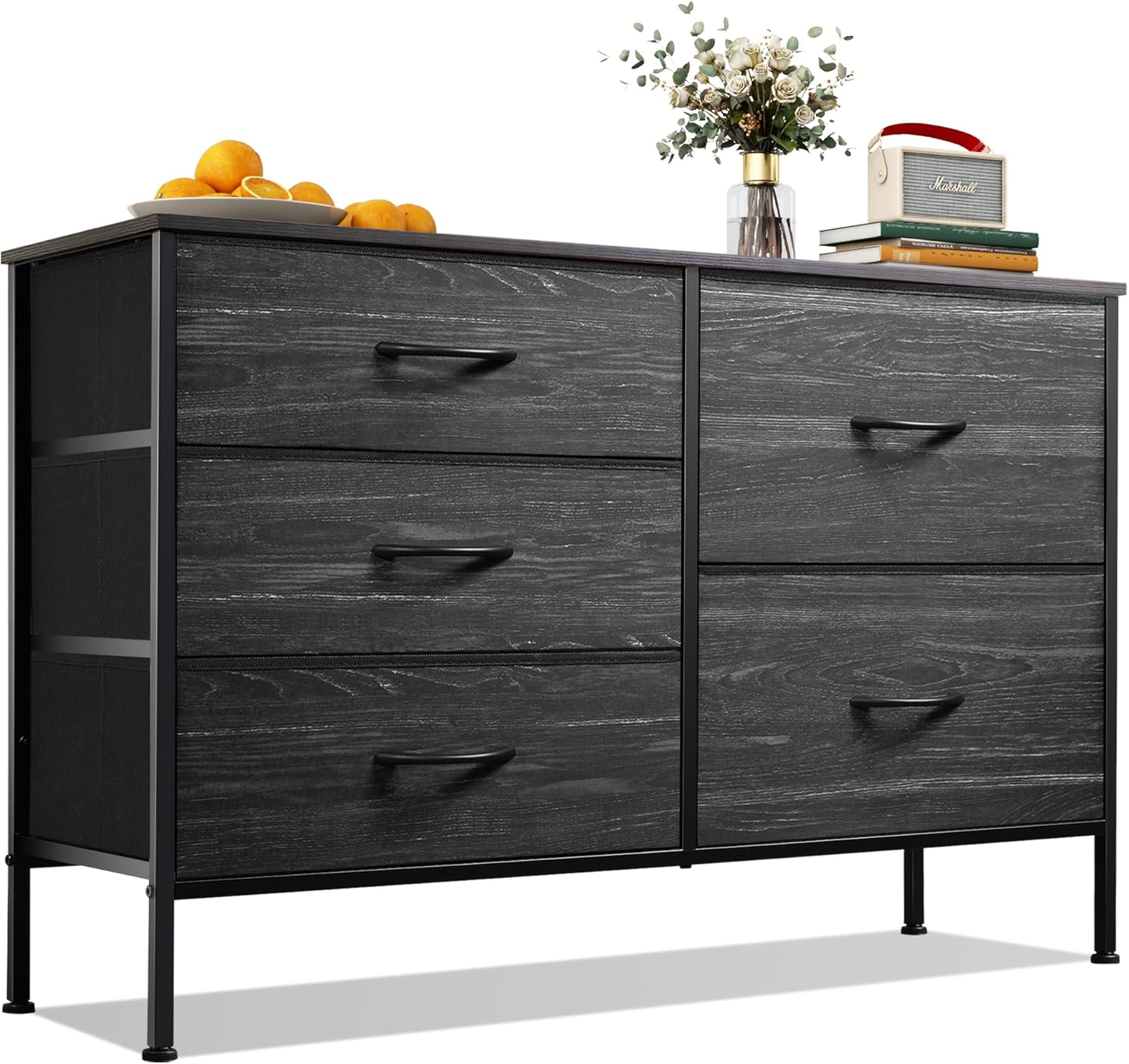 WLIVE Minimalist Fabric 5-Drawer Large Storage Dresser