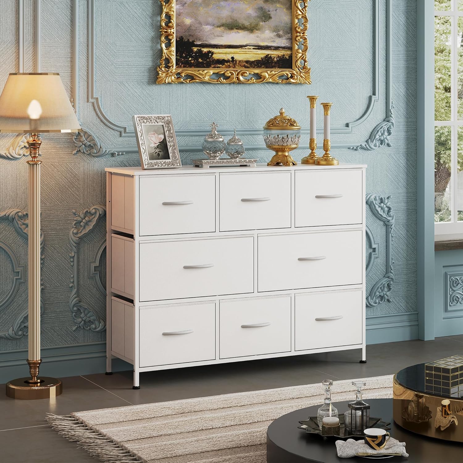 WLIVE Minimalist 8-Drawer Large Storage Fabric Dresser