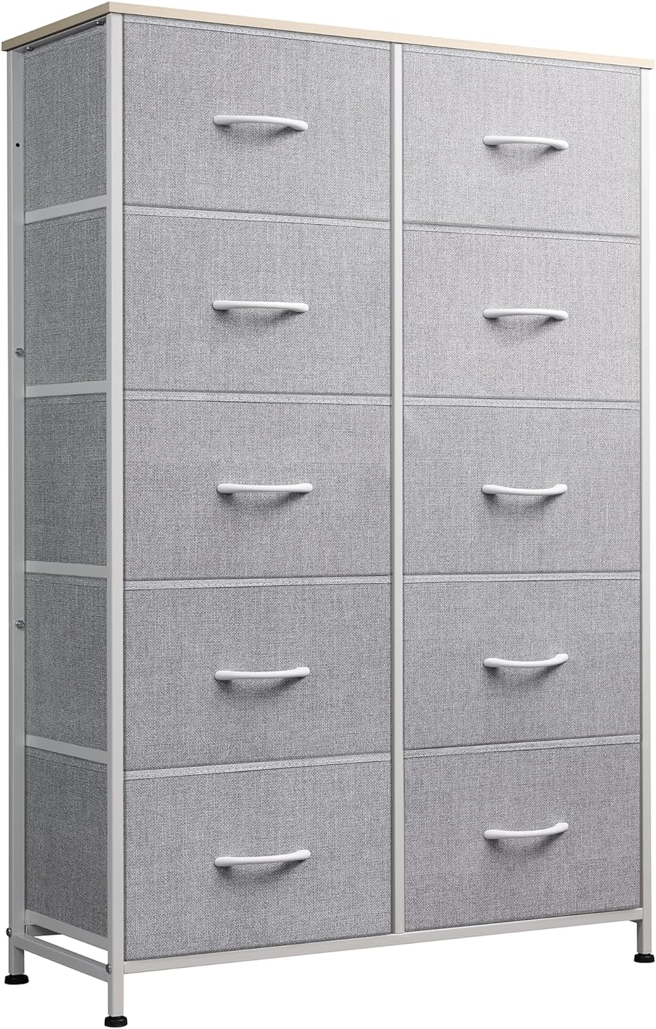 WLIVE Minimalist Tall 10-Drawer Storage Fabric Dresser