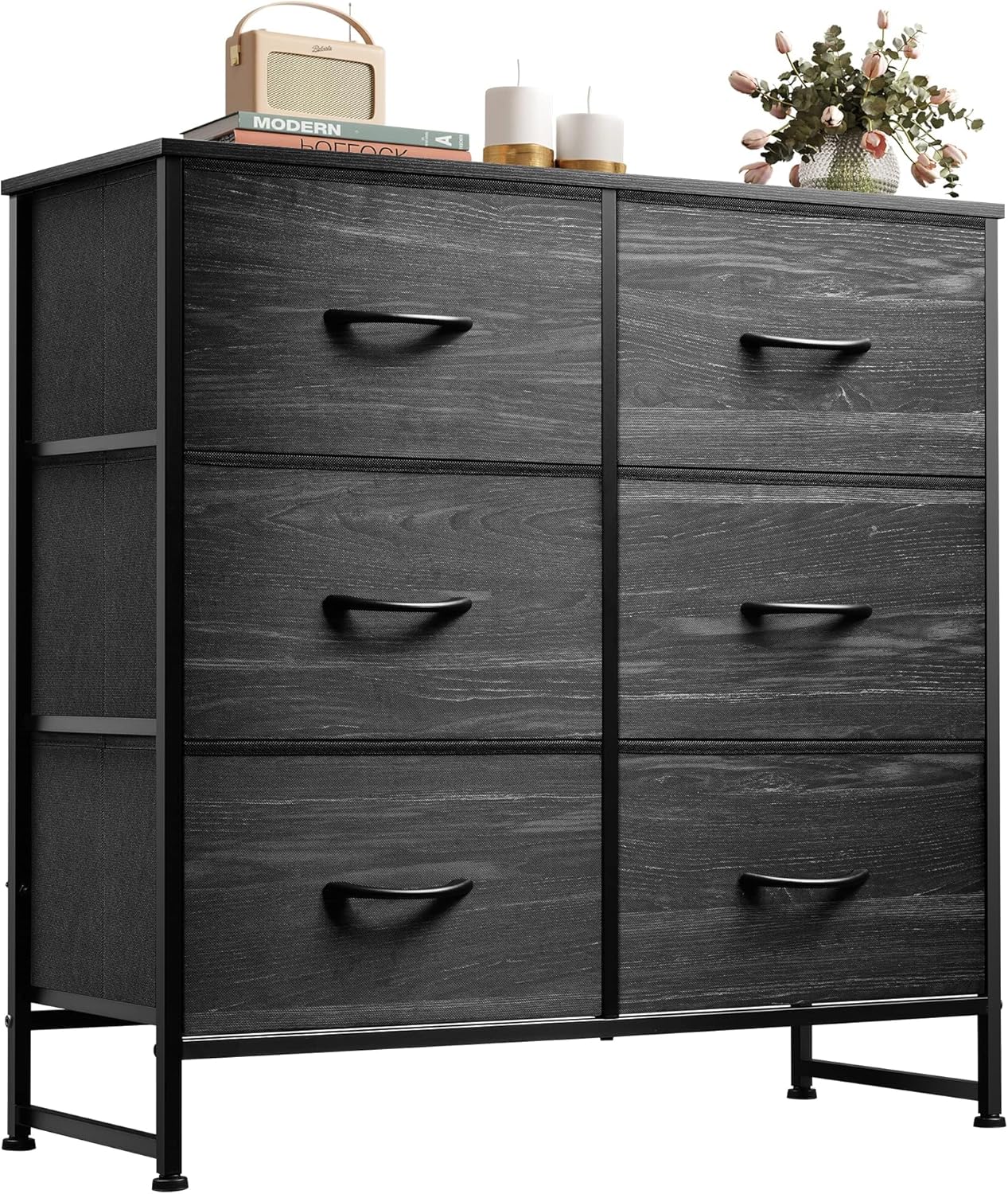 WLIVE Minimalist Fabric 6-Drawer Double Storage Dresser