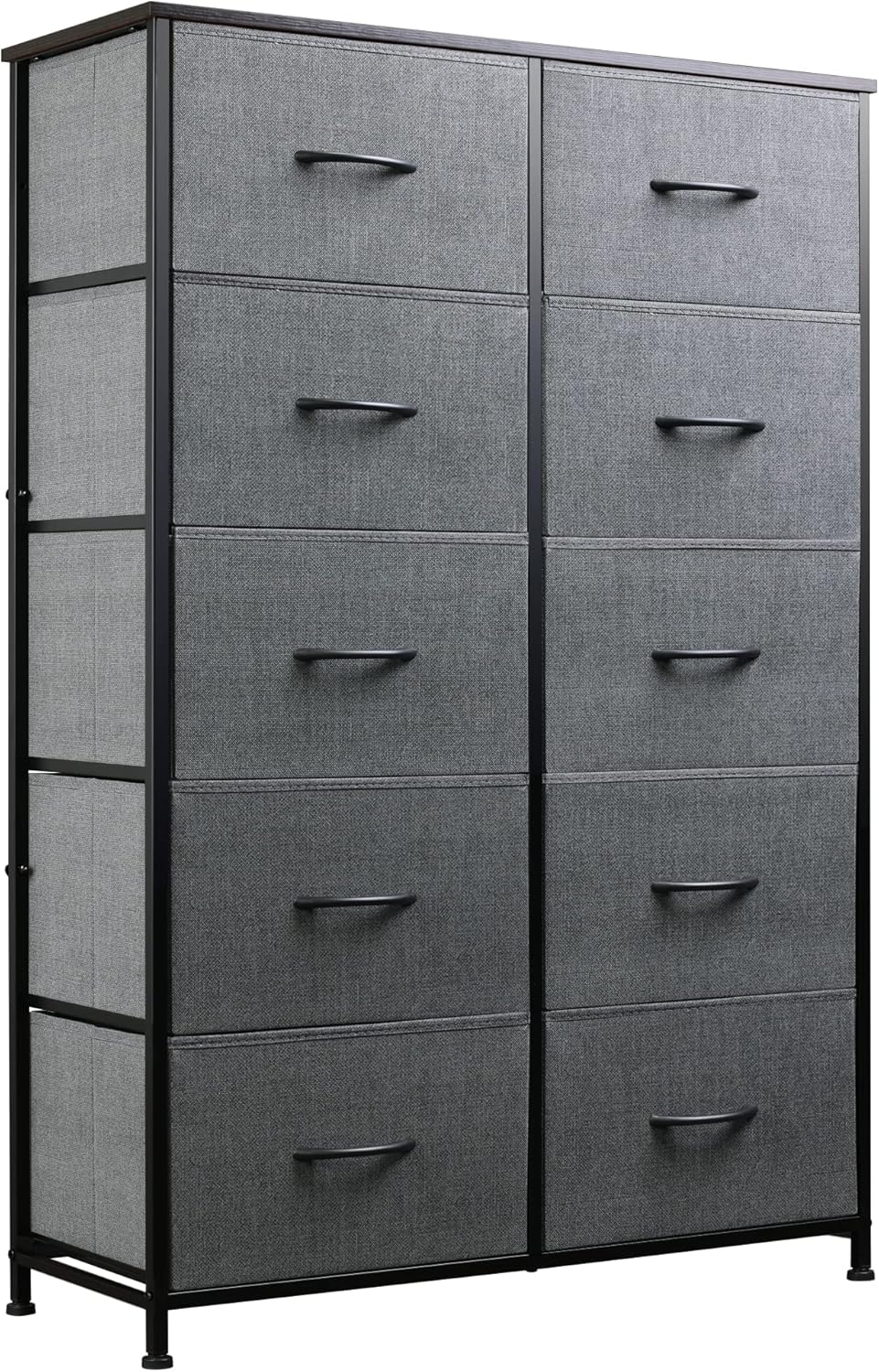 WLIVE Minimalist Tall 10-Drawer Storage Fabric Dresser