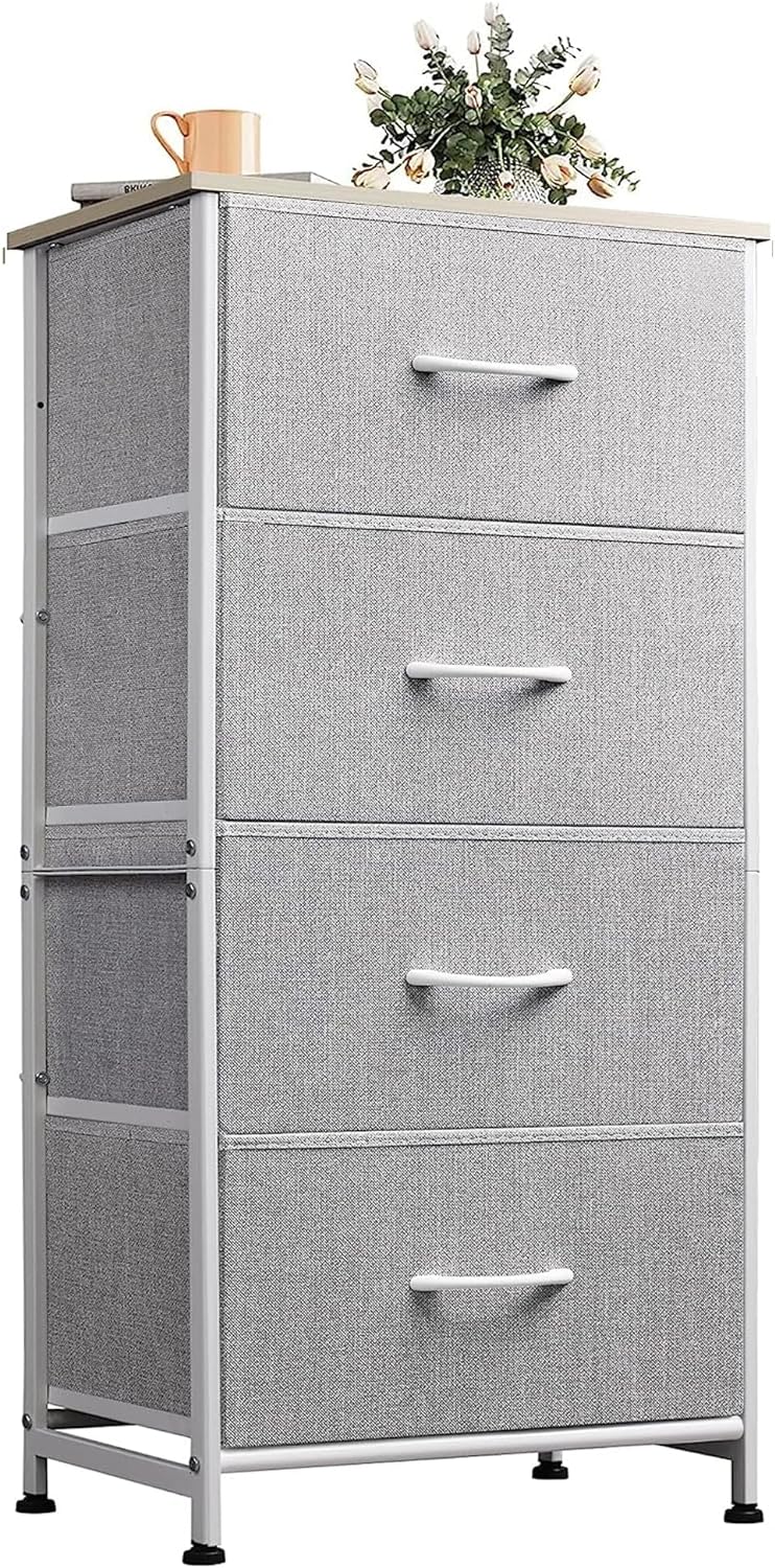 WLIVE Minimalist Tall 4-Drawer Fabric Storage Dresser