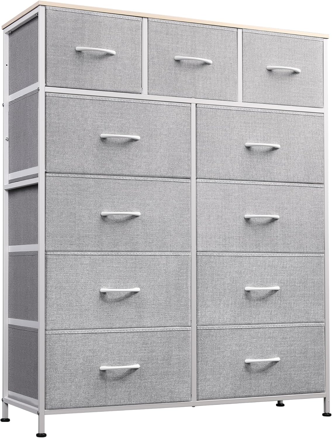 WLIVE Minimalist Tall 11-Drawer Storage Fabric Dresser