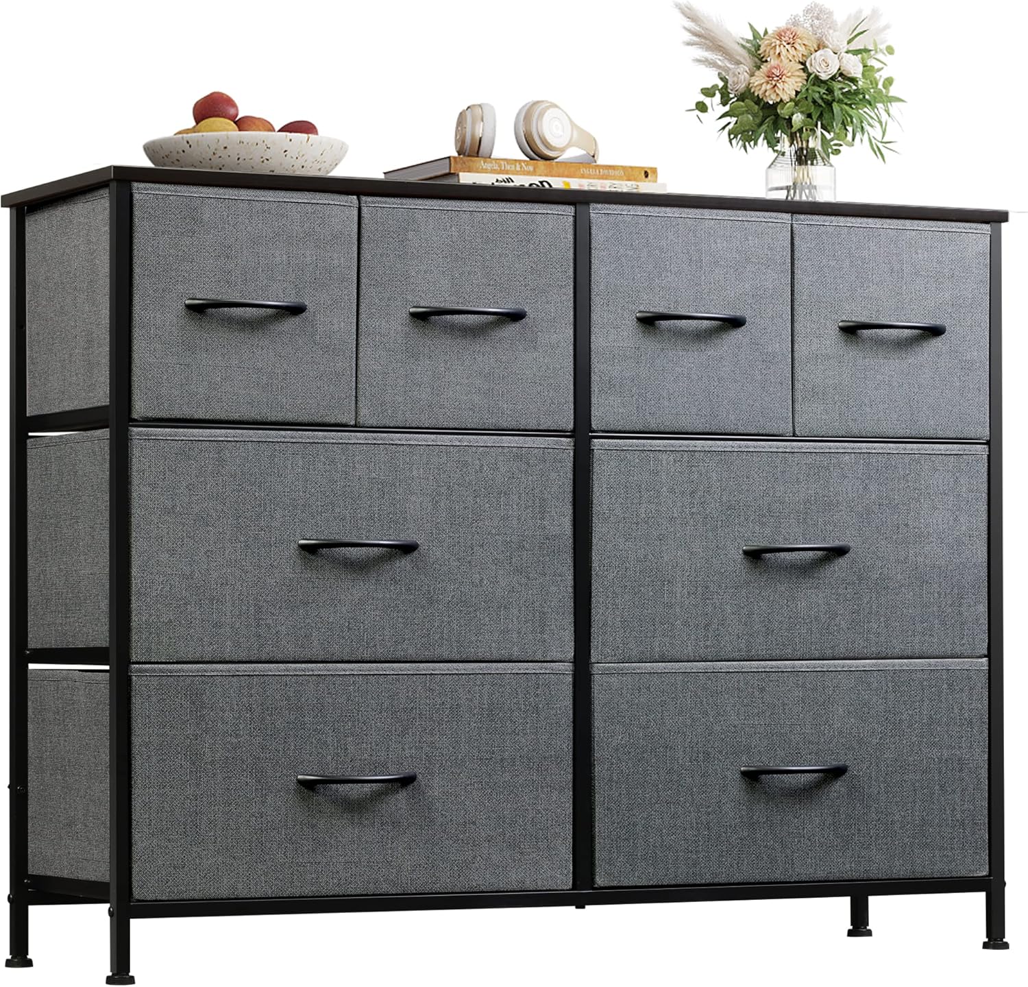 WLIVE Minimalist Wide 8-Drawer Storage Fabric Dresser