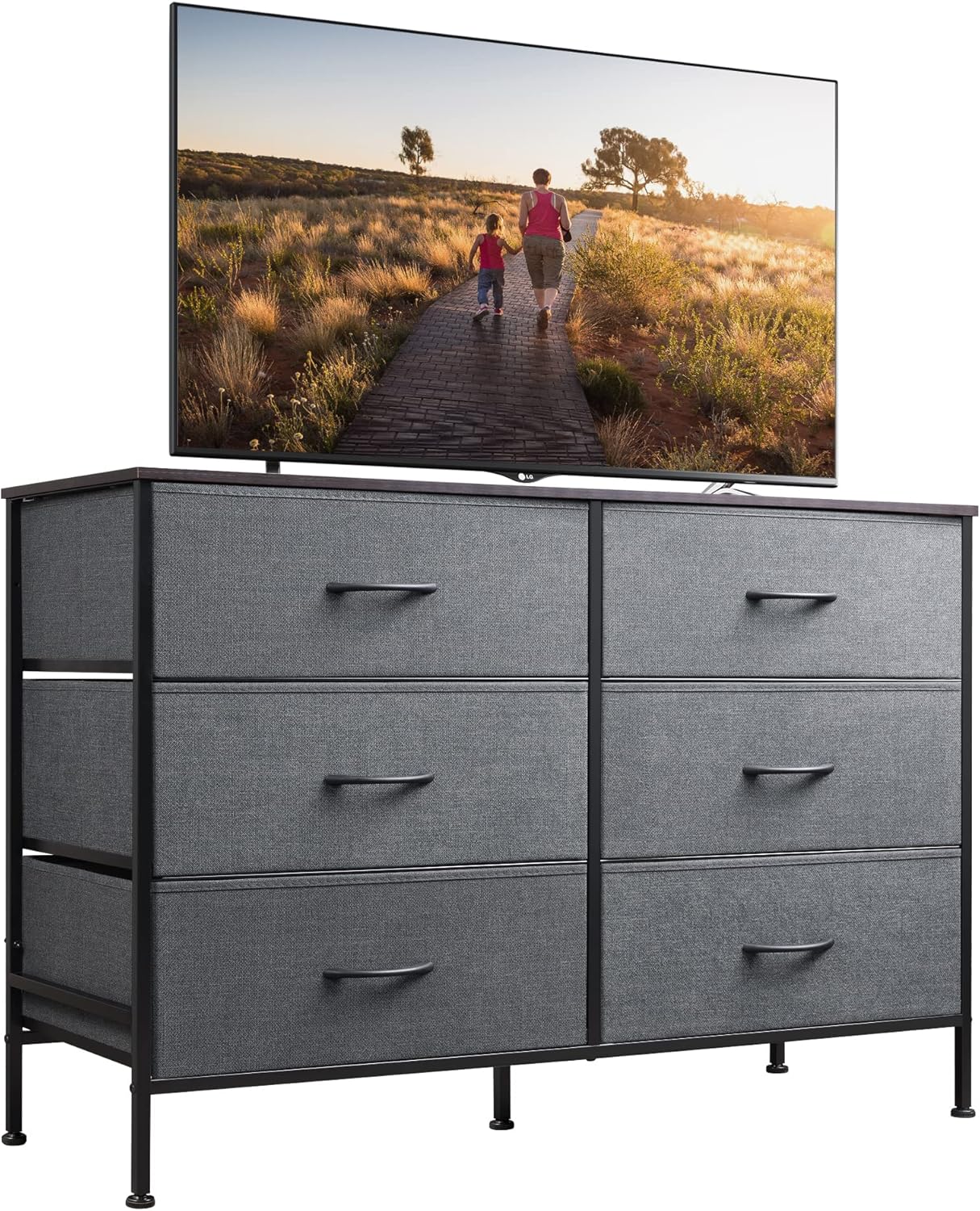 WLIVE Minimalist Wide 6-Drawer Storage Fabric Dresser