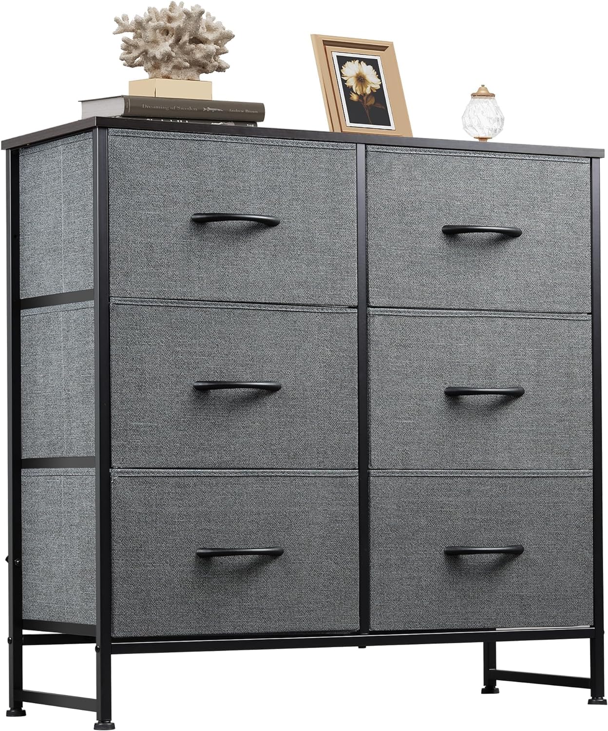 WLIVE Minimalist Fabric 6-Drawer Double Storage Dresser