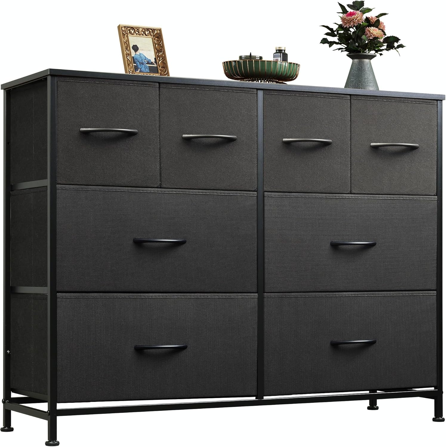 WLIVE Minimalist Wide 8-Drawer Storage Fabric Dresser