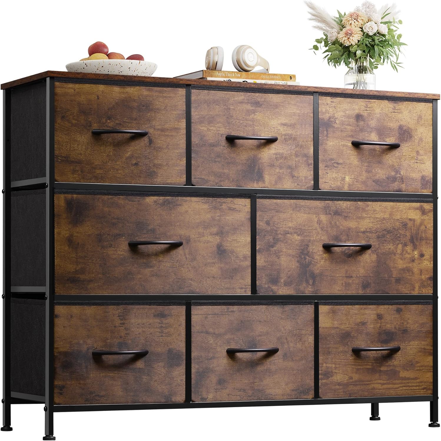 WLIVE Minimalist 8-Drawer Large Storage Fabric Dresser