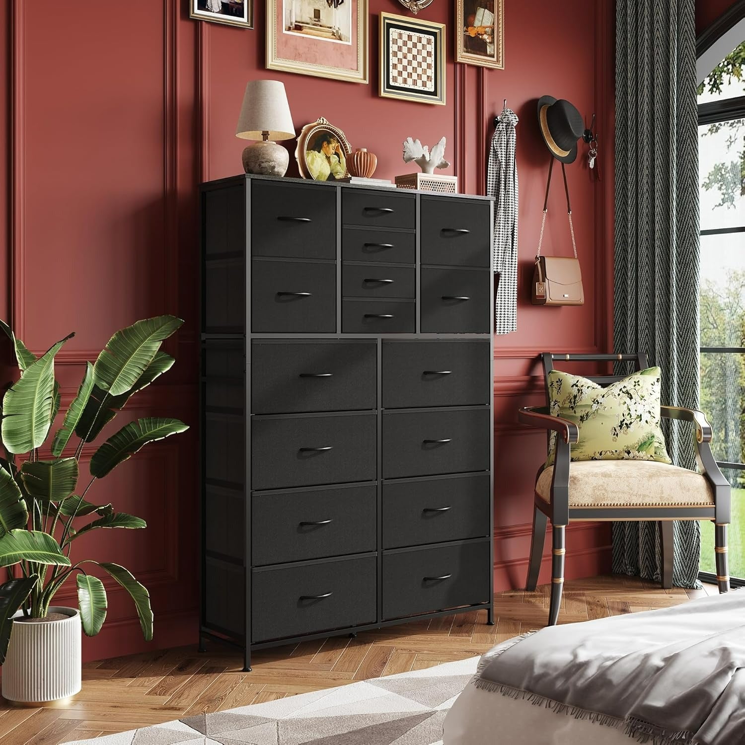 WLIVE Extra Large Storage Tall 16-Drawer Fabric Dresser